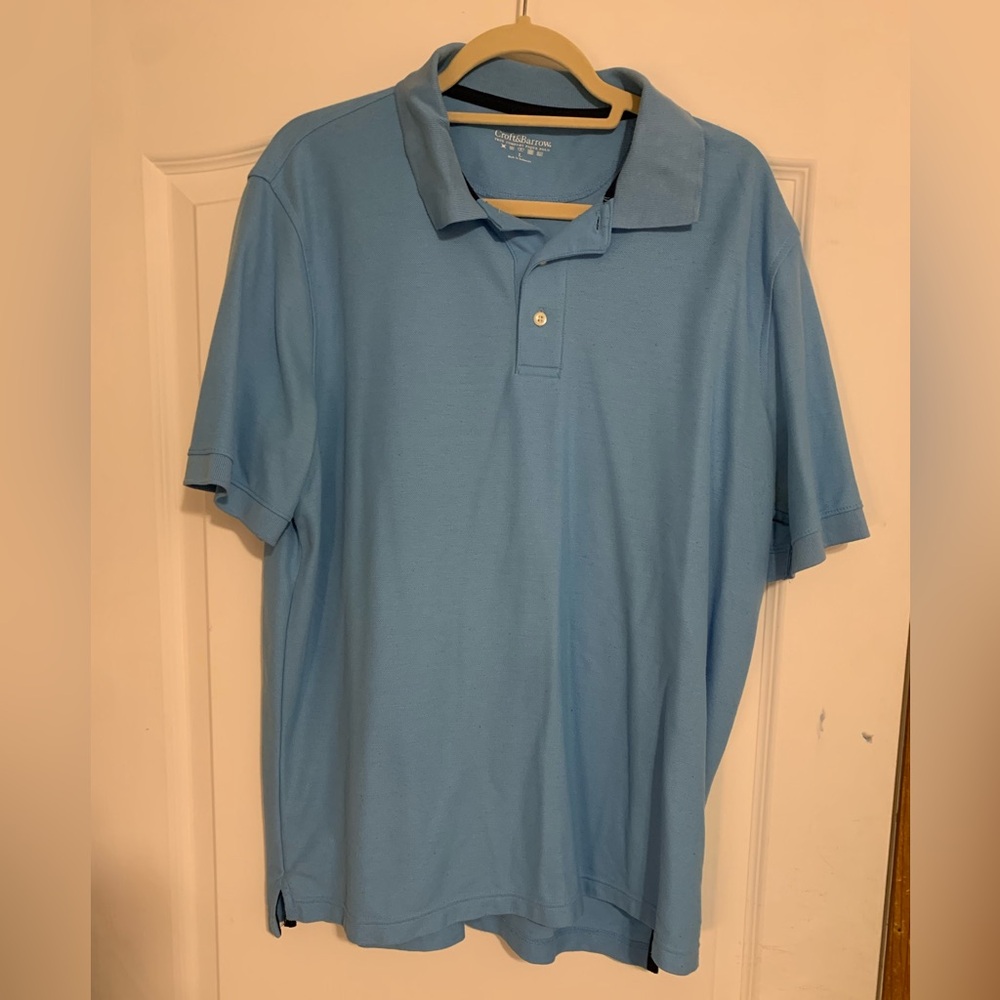 Croft & Barrow Men's Large Sky Blue Polo Shirt Golf Casual